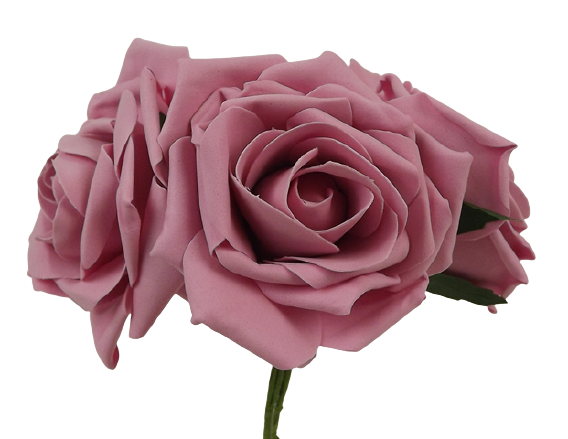 Large Cottage Foam Rose 8cm x 5 Heads Vintage Rose-0
