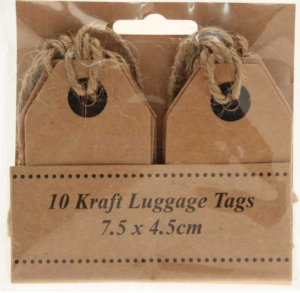7.5x4.5cm Kraft Luggage Tags x 10-0