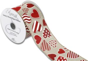 Wired Edge 63mm x 9.1mtr Patterned Heart Natural-0