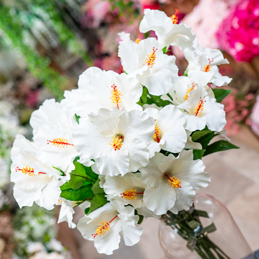 Hibiscus Spray 81cm Cream-24933