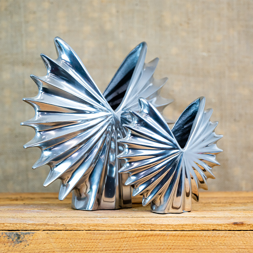 Aluminium Shell Vase 27cm-25188
