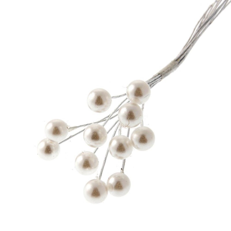 6mm Pearls On Stem White x 72pcs-0