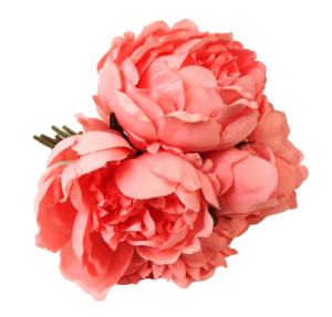 28cm Mid Coral Peony Posy-0