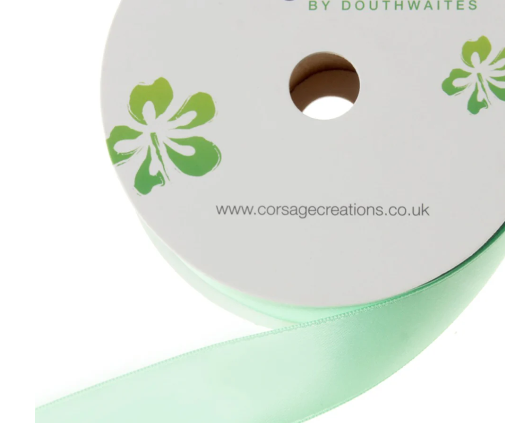 25mm Double Faced Satin - Mint Green (25mm x 20m)-0
