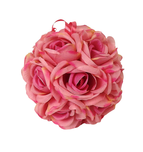 7" Rose Ball Hanger Pink-0