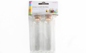 3 x 10cm Pack Of 2 Glass Bottle W/Cork Lid-0