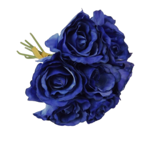 26cm Blue Open Rose Hand Tied x 7 Heads-0