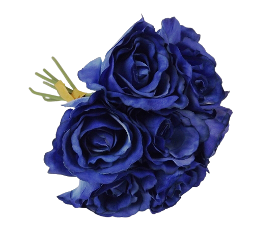 26cm Blue Open Rose Hand Tied x 7 Heads-0