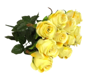 45cm Rosebud Bouquet Yellow-0