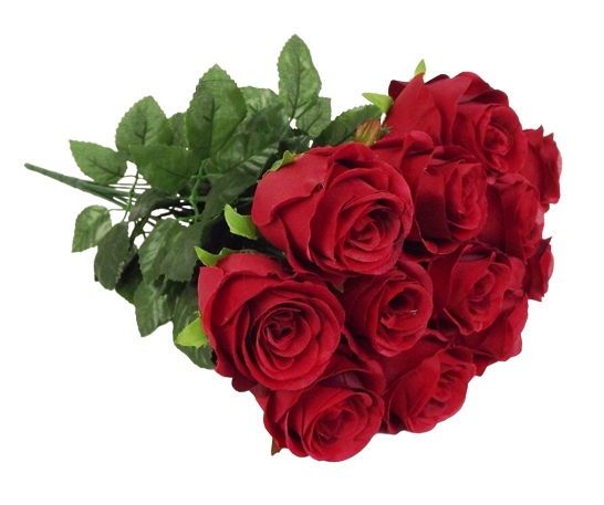 45cm Rosebud Bouquet Red-0