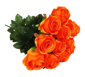45cm Rosebud Bouquet Orange-0