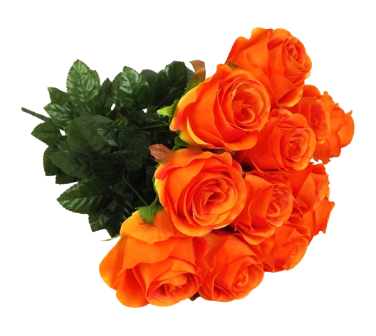 45cm Rosebud Bouquet Orange-0