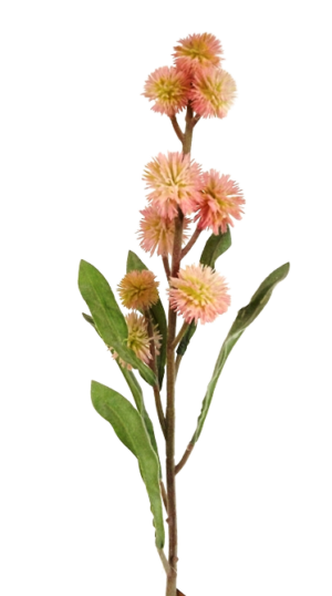 78cm Flocked Pom Pom Spray Pink-0