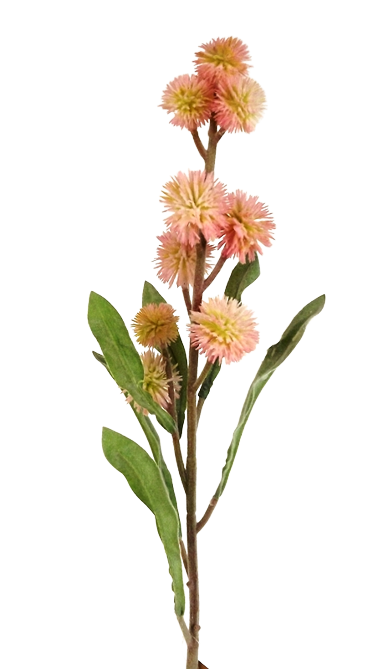 78cm Flocked Pom Pom Spray Pink-0