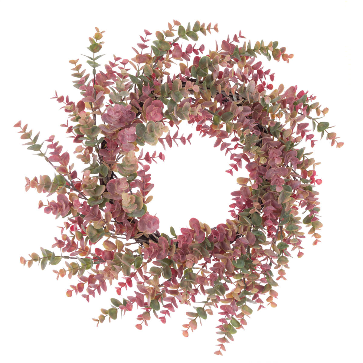 Eucalyptus Wreath 60cm Pink/Green-0