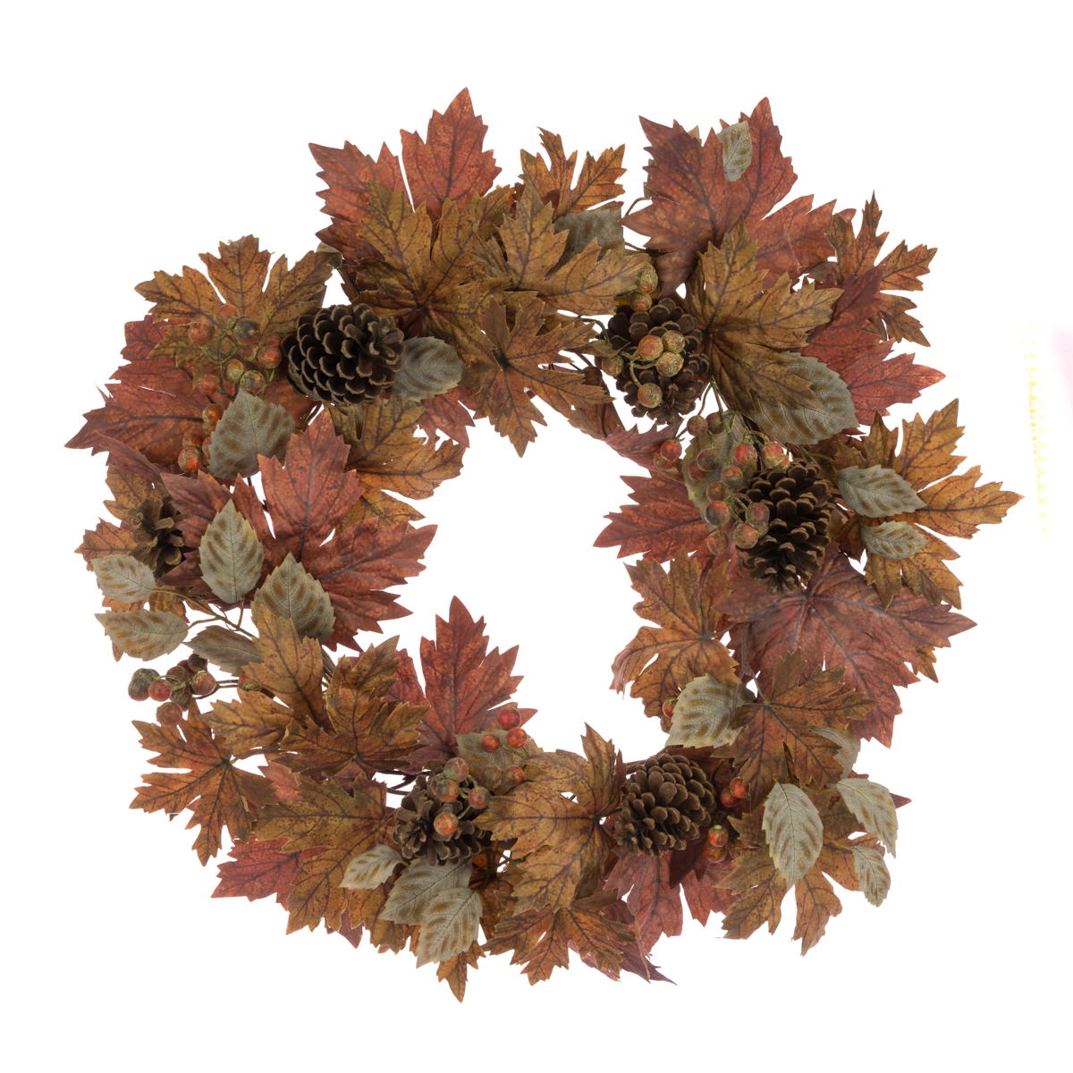 Autumn Maple Leaf Wreath 66cm Brown-0