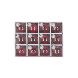 GLASS Mini Bauble Set 3cm Red-0