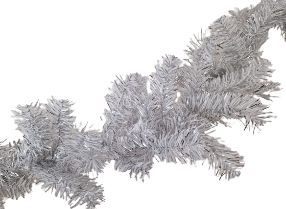 180cm Pine and Tinsel Garland Silver/White-0