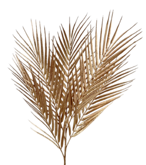 Glittered Areca Palm Spray - Gold (67cm long)-0