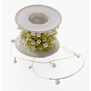 Pearls On Roll - Cream (6mm and 4mm pearls on 8m roll)-0