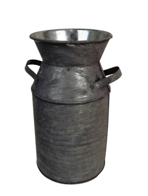 Antique Ribbed Zinc Churn 19.5 x 11 x 18.5cm-0