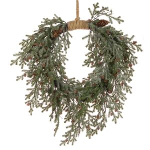 Frosted Teardrop Wreath W/Jute 70cm-0