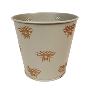 Grey Pot W/Gold Bee 11 x 10 x 8cm-0