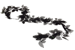 Leaf Glitter Garland 170cm Black-0