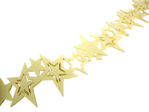 200 x 11cm Felt Star Garland Cream-0