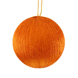 8cm Spun Metallic Bauble Orange-0