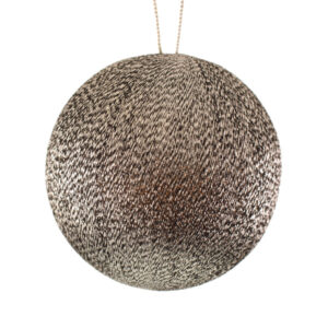 8cm Spun Metallic Bauble Black/Silver-0