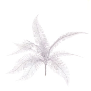 Metallic Fine Fern Bush 47cm Silver-0