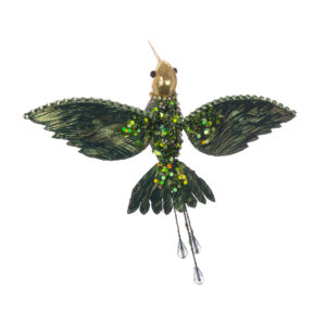 Beaded Hummingbird Clip 17cm Green-0