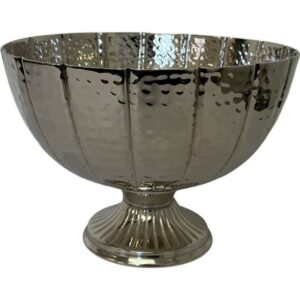 Silver Footed Bowl Aluminium 25 x 12.5 x 19cm-0