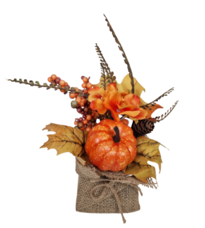 Autumnal Pumpkin In Burlap 25cm-0