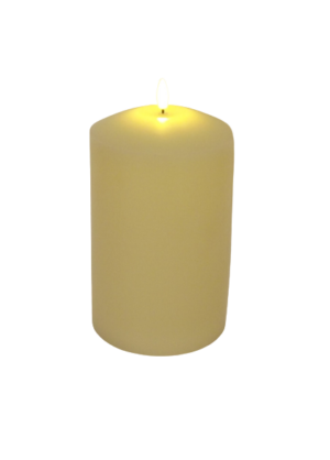 LED Wax Candle with 3D Flame - Ivory (12.5cm x 20cm height)-0