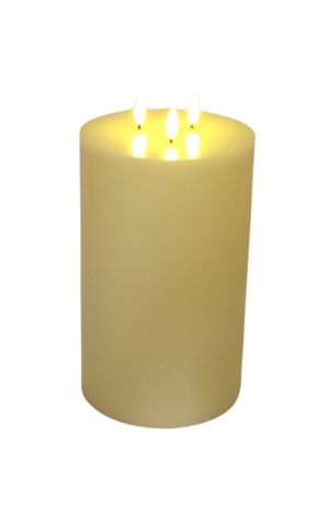 LED Wax Candle with 3D Flame - Ivory (15cm x 25cm height)-0