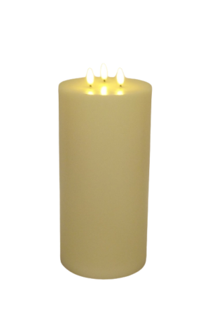 LED Wax Candle with 3D Flame - Ivory (15cm x 30cm height)-0