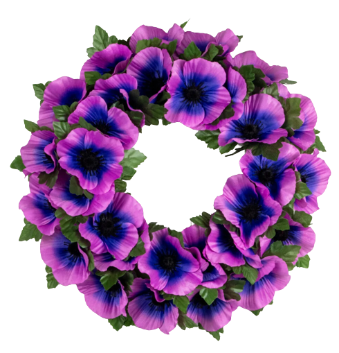 14" Purple Poppy Wreath-0
