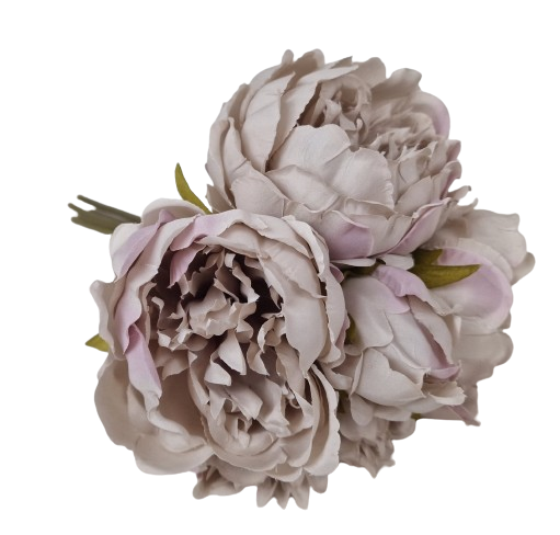 28cm Grey Peony Posy x 5 Heads-0