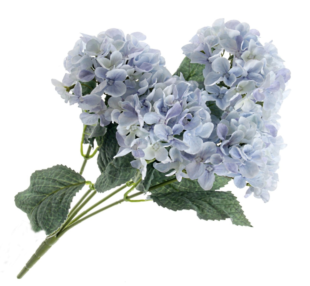 Artificial Hydrangea Bush - Light Blue (5 heads, 43cm long)-0