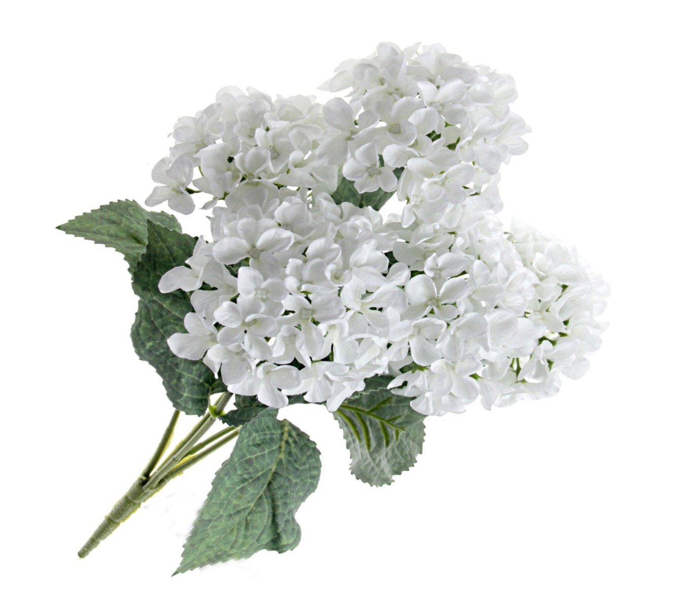 Artificial Hydrangea Bush - White (5 heads, 43cm long)-0