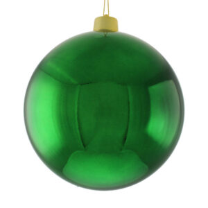 30cm Plastic Shiny Bauble Green-0