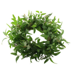 54cm Mixed Foliage Wreath Green-0