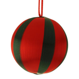 8cm Spun Metallic Bauble Red/Green-0
