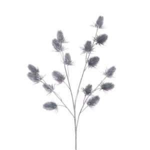 Metallic Thistle Spray 66cm Silver-0