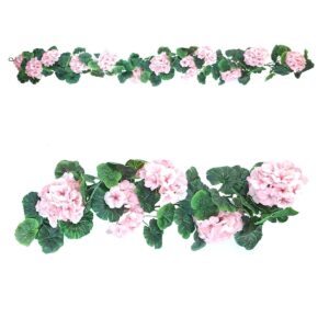 Artificial Geranium Garland 170cm Pink-0