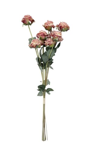Artificial Dry Rose Bundle - Antique Mauve 72cm-0