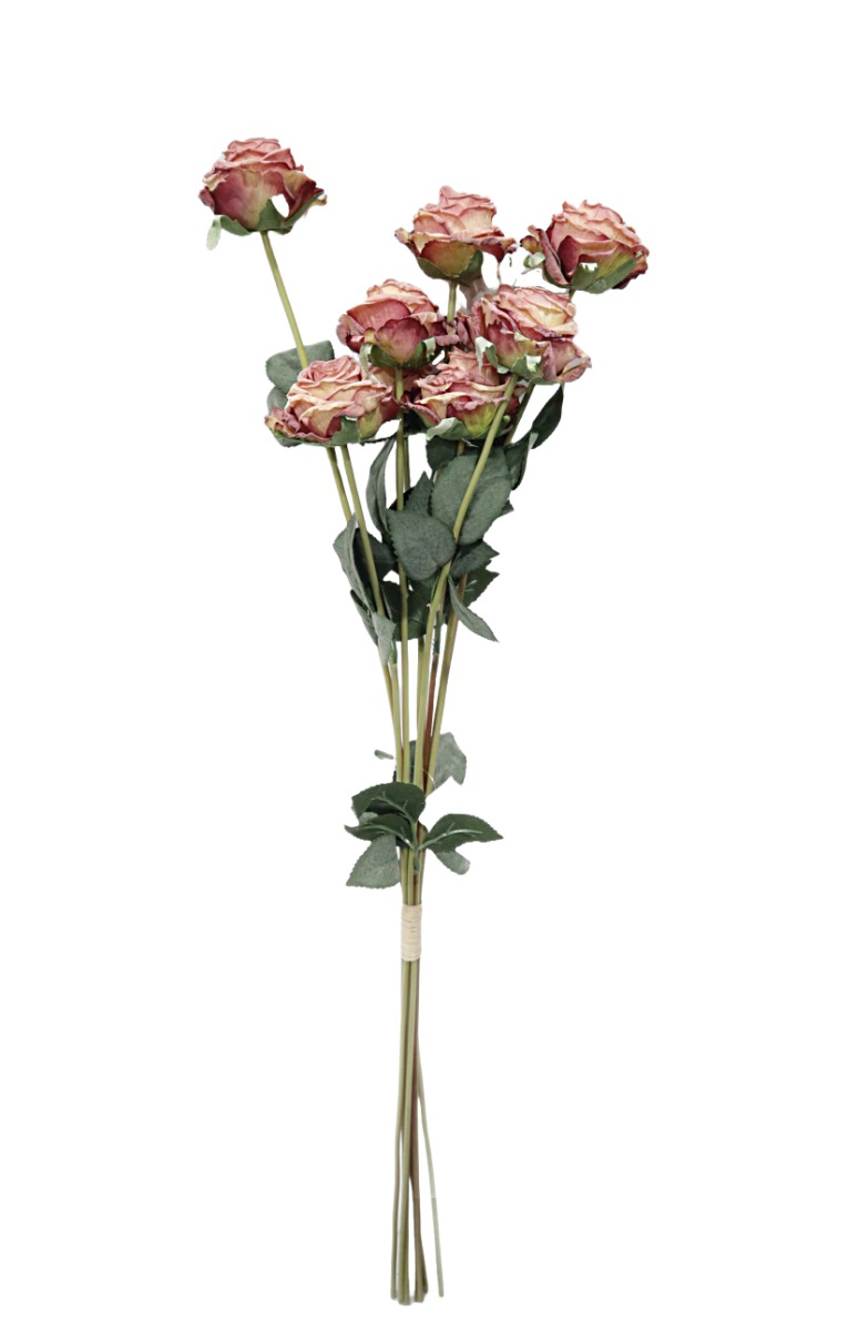 Artificial Dry Rose Bundle - Antique Mauve 72cm-0