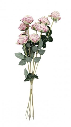 Artificial Dry Rose Bundle - Purple/White 72cm-0